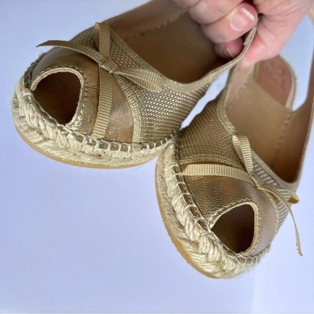 Vidorreta Sling Back Espadrille Wedges Peep Toe Size US 6 EU 36